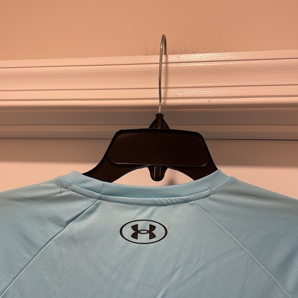 Under Armour Shirt NWT Loose Fit Size Small Baby Blue Velocity Graphic - Picture 5 of 10
